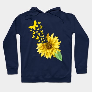 Butterfly Sunflower, Sunflower, Butterfly, Summer Gift,vacation 2020, Hoodie